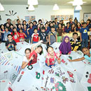 Umbrella painting at Little Arts Academy.