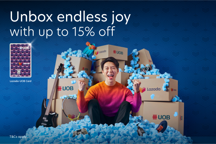 Unbox endless joy with the new Lazada-UOB Card!