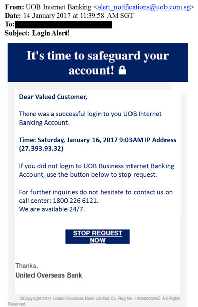 Business Internet Banking Message Prompts When User Logon To Bib