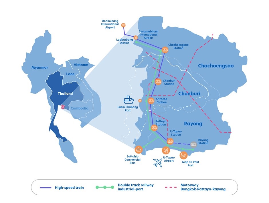Figure 1: EEC map showcasing ongoing infrastructure projects aimed at boosting regional connectivity.