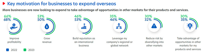 Figure 3: Key motivation for businesses to expand abroad