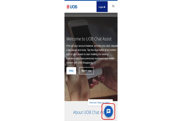 Visit UOB Chat Assist page