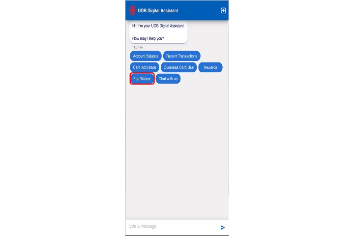 Select Fee Waiver option