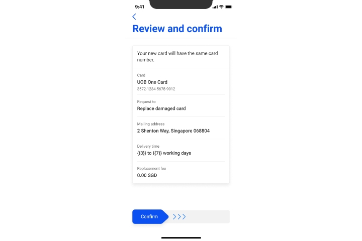 Review and swipe to confirm