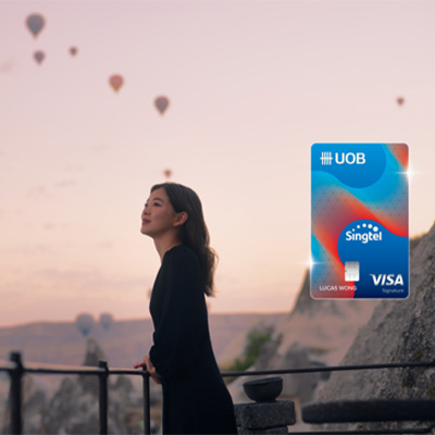 Enjoy 0% FX fees worldwide + 3% cashback on overseas spend with Singtel-UOB Card!