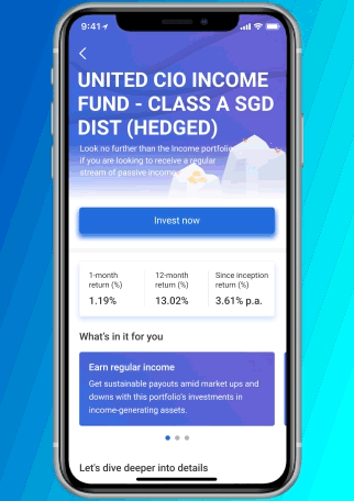 Set a lump sum investment from S$500 and/or monthly recurring from S$100
