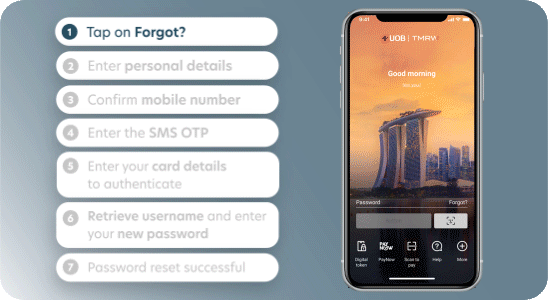 Reset digital banking password