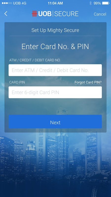 Enter your Card No. and PIN