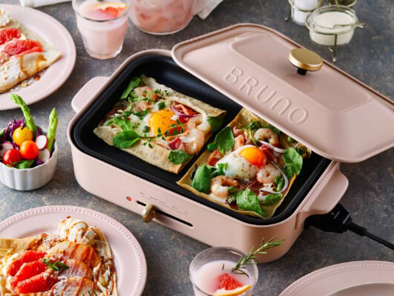 BRUNO Compact Hotplate (Rose Milk Tea), S$199 via HipVan