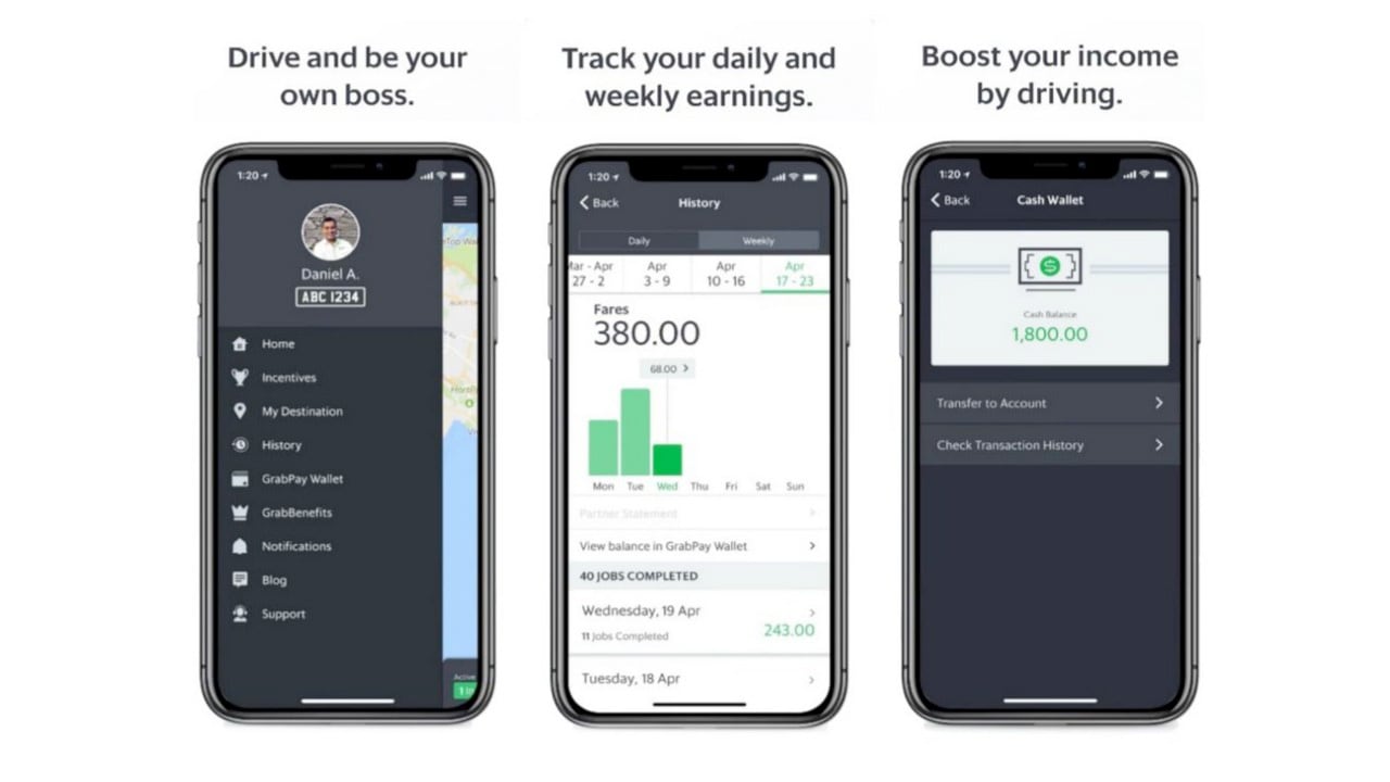 Grab’s driver app enables instant cash out, powered by UOB’s APIs.