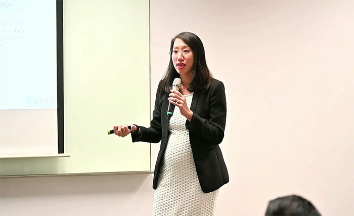 Sheena Ang, Head of Client Relations and Business Development, CO2 Connect explaining why sustainability is hard to achieve during the Week 6 deep dive