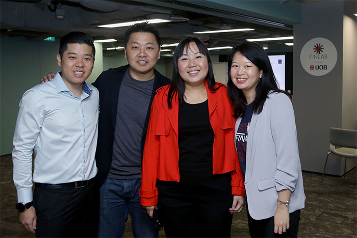 In Week 3, participating startups attended masterclasses on UOB's financial services, ASEAN's economic landscape for businesses, the regional funding landscape by Quest Ventures, and more. The UOB team, from left: Goh Tsoon Kiat, AVP, UOB Bedok Branch, Shaun Tan, Programme Director, The FinLab, Wendy Low, SVP, UOB Bedok Branch, Marianne Tan, Programme Director, The FinLab